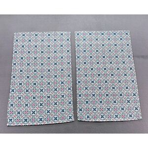 Core Kitchen Towels 2 Piece Cotton Blue Red Green Geometric Pattern